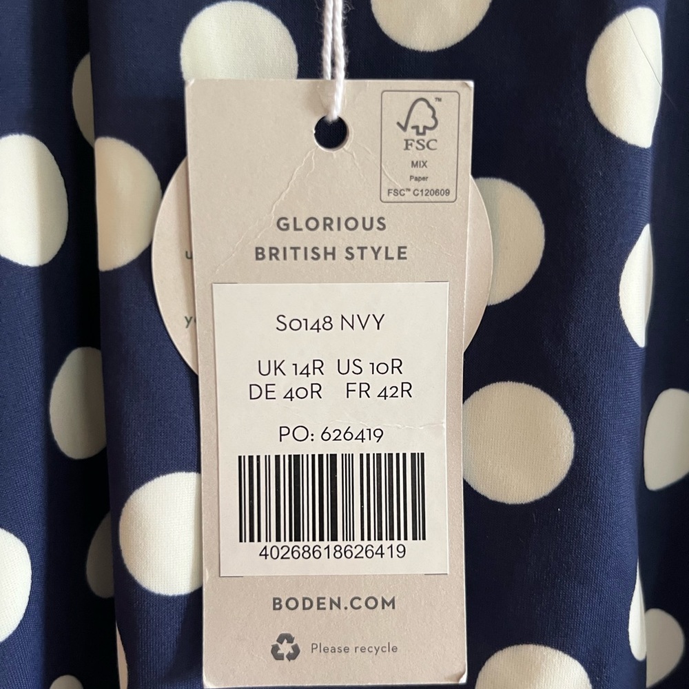 Boden blue polka dot one piece